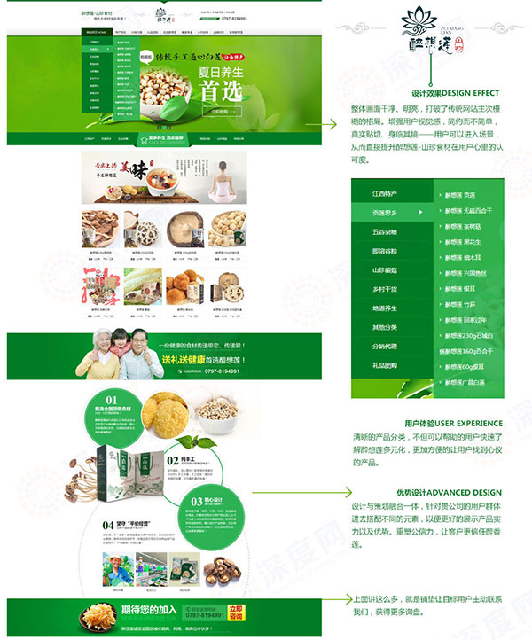 醉想蓮?fù)撂禺a(chǎn)營銷型網(wǎng)站案例亮點分析